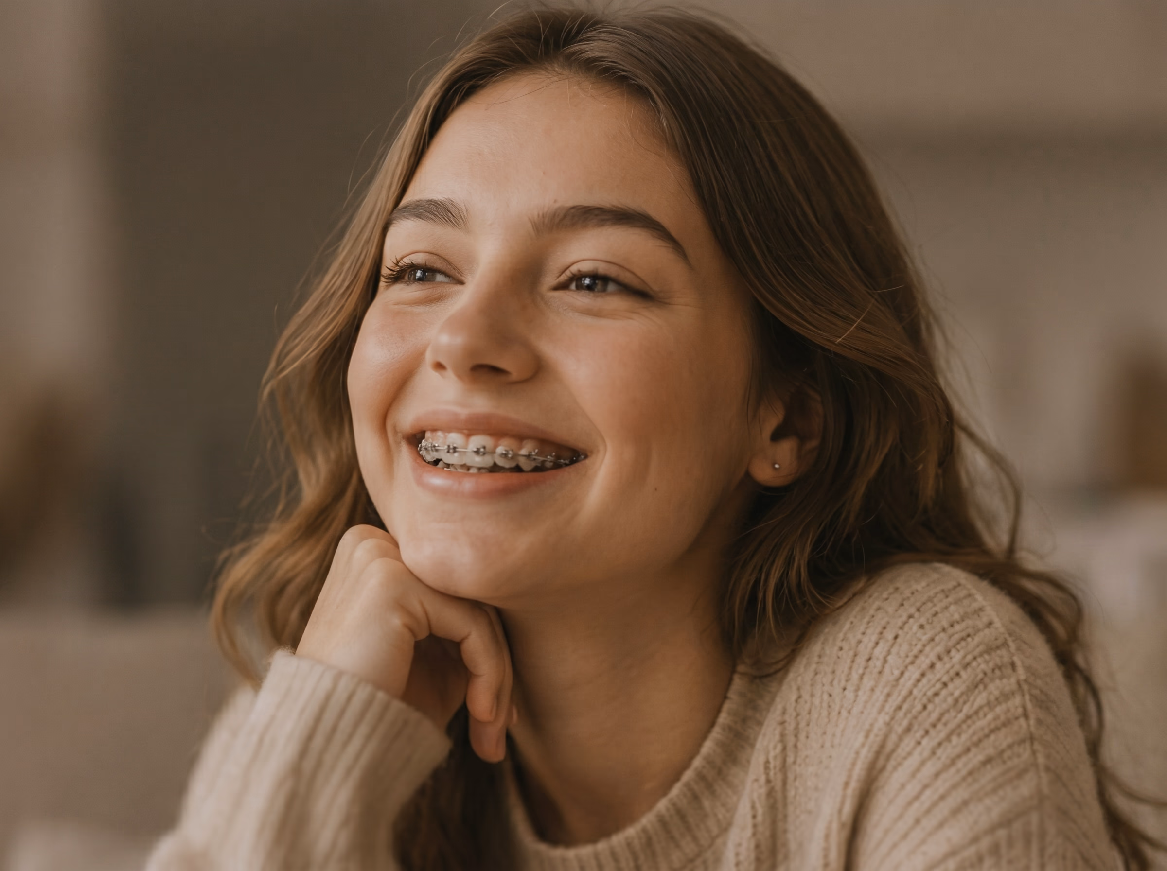 Close-up of orthodontic braces